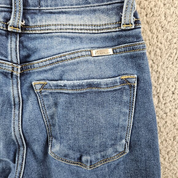 Kancan Jeans Womens 23 (23x26) Blue Straight Ankle High Rise Ripped Distressed‎ - Picture 14 of 16